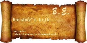 Barabás Erik névjegykártya