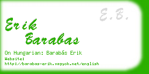 erik barabas business card